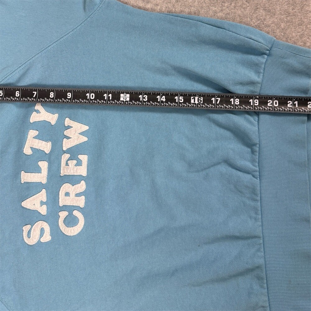 Salty Crew Women's First Mate Crewneck Pullover Sweatshirt Blue Logo M - Picture 8 of 9